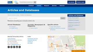 
                            1. Articles and Databases | Ryerson University Library & Archives