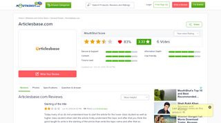 
                            6. ARTICLESBASE.COM - Reviews | online | Ratings | Free