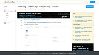 
                            11. Artifactory Docker Login to Repository Localhost - Stack ...