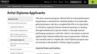 
                            9. Artist Diploma Applicants | Oberlin College and Conservatory