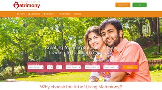 
                            8. Artofliving Matrimony - Spiritual Matrimonial Site in India