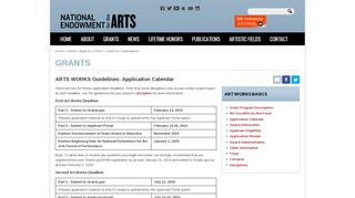 
                            7. ARTS WORKS Guidelines: Application Calendar | NEA