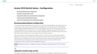 
                            1. Aruba 2530 Switch Series - Configuration - HPE