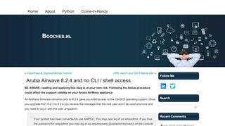 
                            4. Aruba Airwave 8.2.4 and no CLI / shell access | Booches.nl