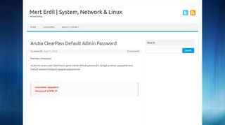 
                            11. Aruba ClearPass Default Admin Password – Mert Erdil ...