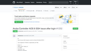 
                            8. Aruba Controller AOS 8 SSH issue after login · Issue #1252 ...