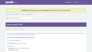 
                            10. Aruba Instant (IAP) : Purple Support