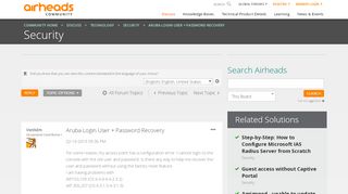 
                            2. Aruba Login User + Password Recovery - Airheads Community