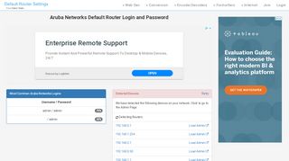 
                            3. Aruba Networks Default Router Login and Password