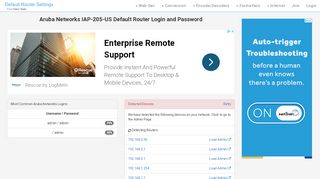 
                            9. Aruba Networks IAP-205-US Default Router Login and Password