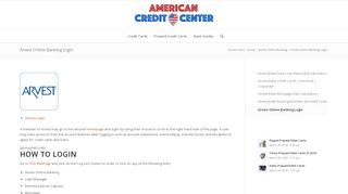 
                            5. Arvest Online Banking Login - American Credit Center