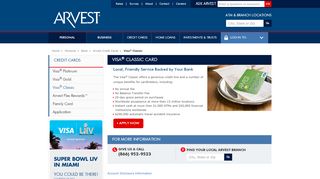 
                            2. Arvest Visa Classic Credit Card