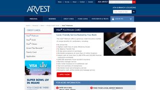 
                            3. Arvest Visa Platinum Credit Card