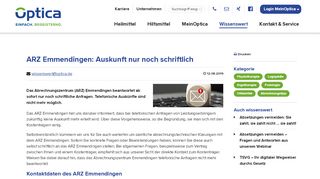 
                            4. ARZ Emmendingen: Auskunft nur noch schriftlich - Optica