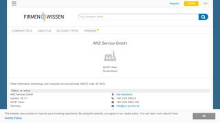 
                            7. ARZ Service GmbH, Haan - Credit Report - firmenwissen.com