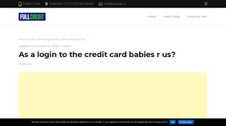 
                            3. As a login to the credit card babies r us? | Finance …