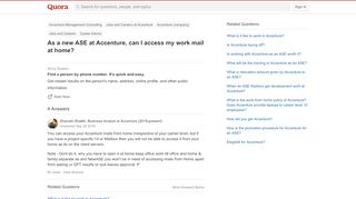 
                            4. As a new ASE at Accenture, can I access my work mail at home? - Quora