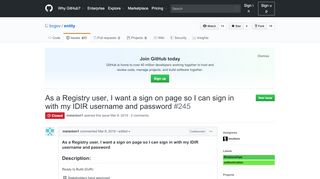 
                            2. As a Registry user, I want a sign on page so I can sign in with ...