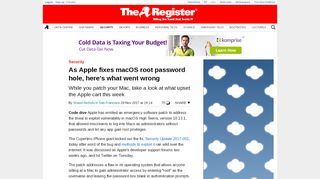 
                            4. As Apple fixes macOS root password hole, here's what went ...