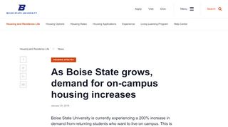 
                            9. As Boise State grows, demand for on-campus housing increases