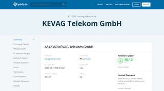 
                            3. AS12360 KEVAG Telekom GmbH - IPinfo IP Address …