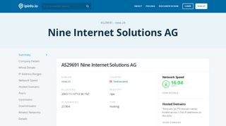 
                            9. AS29691 Nine Internet Solutions AG - IPinfo IP Address ...