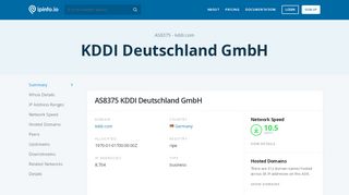 
                            8. AS8375 KDDI Deutschland GmbH - IPinfo IP Address ...