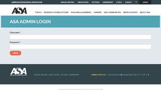 
                            6. ASA Admin Login | American Sociological Association