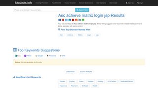 
                            8. Asc achieve matrix login jsp Results For Websites Listing