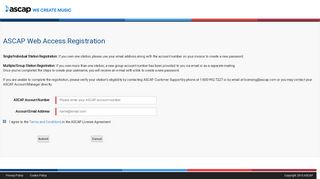 
                            9. ASCAP Web Access Registration - Login Form