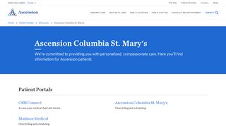 
                            3. Ascension Columbia St. Mary's | Ascension