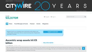 
                            4. Ascentric wrap assets hit £5 billion - Citywire