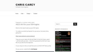 
                            1. ASCII Art for your SSH logins – Chris Carey