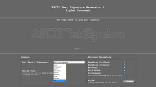 
                            7. Ascii Text / Signature Generator - kammerl