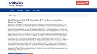 
                            1. AS&E Receives U.S. DoD Contract for Z Portal Cargo and Vehic