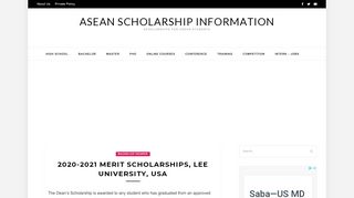 
                            8. ASEAN Scholarship Information - Scholarships for ASEAN Students