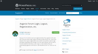 
                            4. Asgaros Forum Login, Logout, Regeneration, etc. | WordPress.org