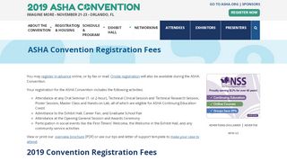 
                            9. ASHA Convention: Registration Fees