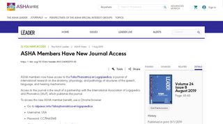 
                            7. ASHA Members Have New Journal Access | The …