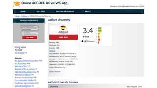 
                            9. Ashford University Reviews - Online Degree Reviews