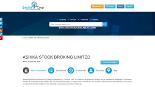 
                            6. ASHIKA STOCK BROKING LIMITED - Zauba Corp