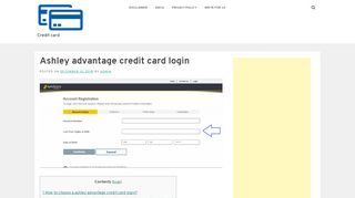 
                            7. Ashley advantage credit card login - Credit card