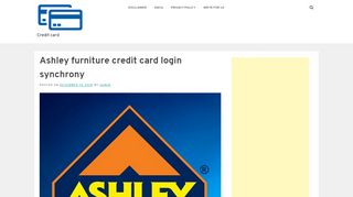 
                            2. Ashley furniture credit card login synchrony - Credit card