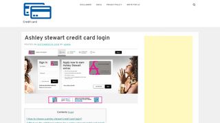 
                            8. Ashley stewart credit card login - Credit card