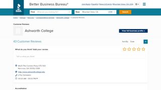 
                            7. Ashworth College | Reviews | Better Business Bureau® Profile