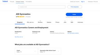 
                            5. ASI Gymnastics Careers and Employment | Indeed.com