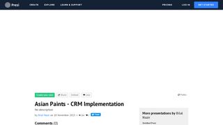 
                            6. Asian Paints - CRM Implementation by Bilal Nazir on Prezi