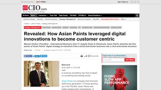 
                            5. Asian Paints: Revealed: How Asian Paints leveraged digital ... - ET CIO