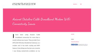 
                            10. Asianet Dataline Cable Broadband Modem WiFi Connectivity Issues