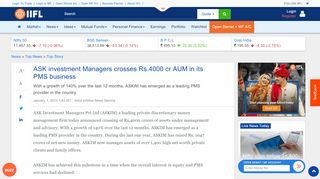 
                            10. ASK investment Managers crosses Rs.4000 cr …